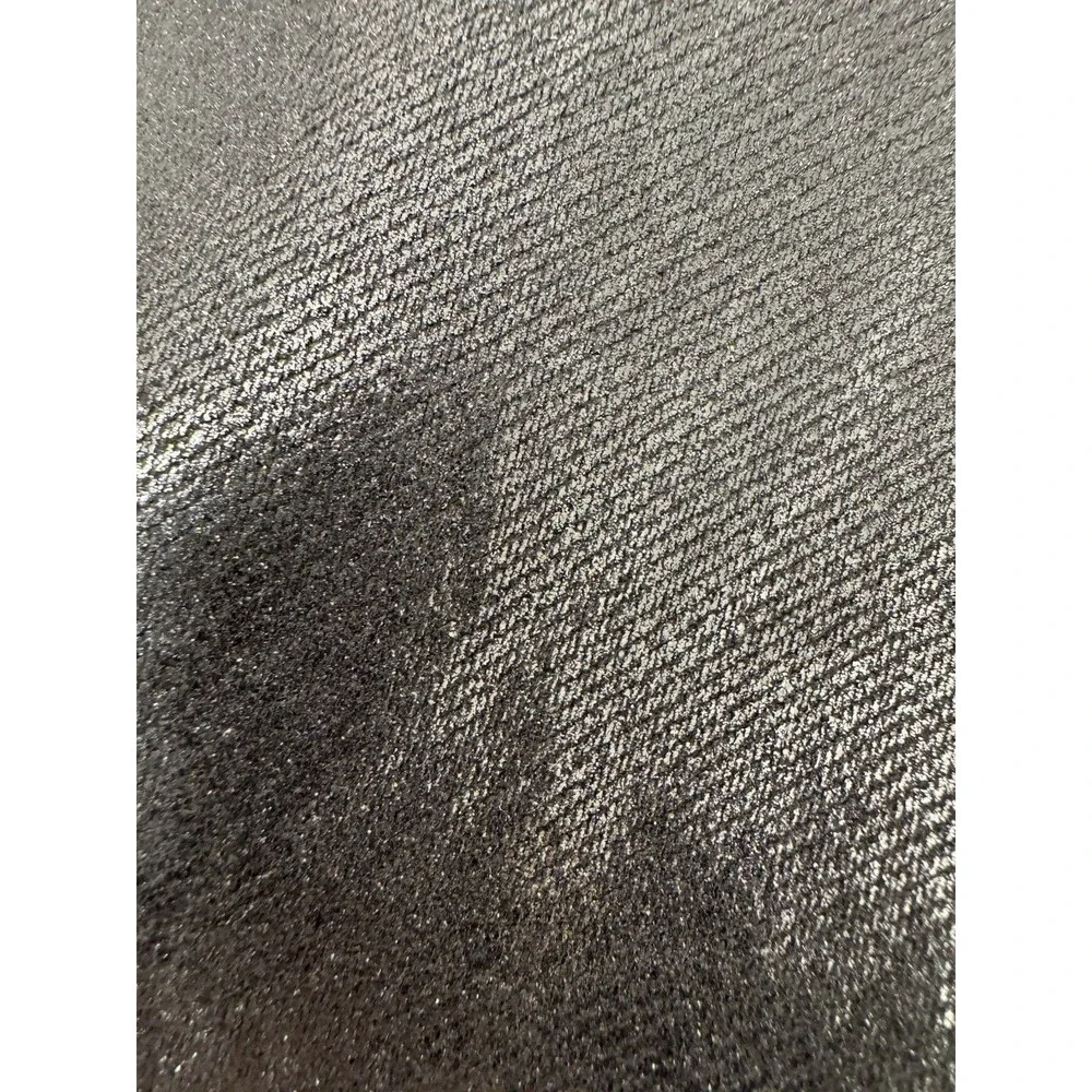 Gianni Bini Girls Foiled Metallic Denim Pants gray silver straight wide legs 16